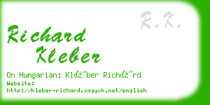 richard kleber business card